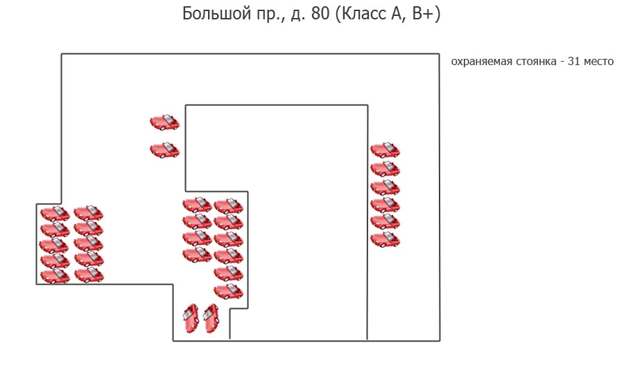 план парковки бизнес-центра по адресу Большой пр. ВО, д. 80Р